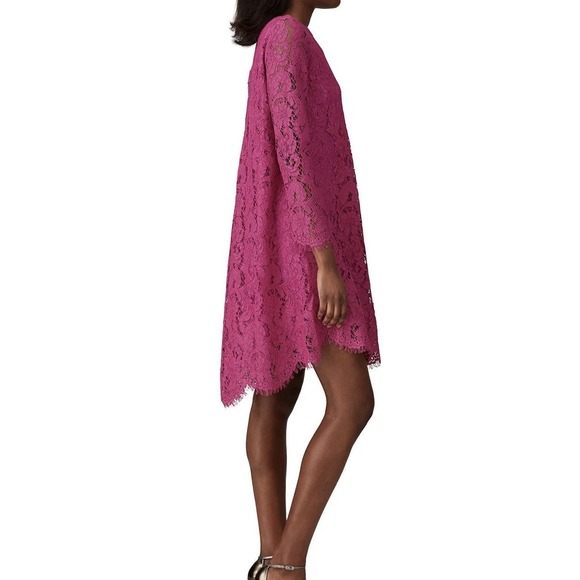Adam Lippes Long Sleeve Lace Trapeze Midi Dress Women 8 Pink Feminine Romantic - Picture 7 of 11